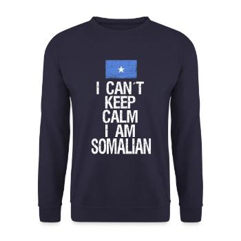 Je ne peux pas rester calme Je suis somalien - Sweat-shirt Unisexe - marine - Devant - Alina (178cm) & Michal (187cm)