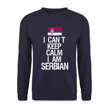 Je ne peux pas garder mon calme Je suis la Serbie - Sweat-shirt Unisexe - marine - Devant - Alina (178cm) & Michal (187cm)