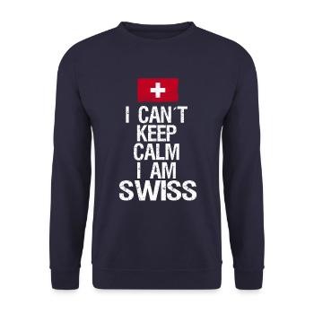 I can not Keep Calm I am Schweizer - Unisex Sweatshirt - navy - Front - Alina (178cm) & Michal (187cm)