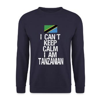 Je ne peux pas rester calme Je suis tanzanien - Sweat-shirt Unisexe - marine - Devant - Alina (178cm) & Michal (187cm)