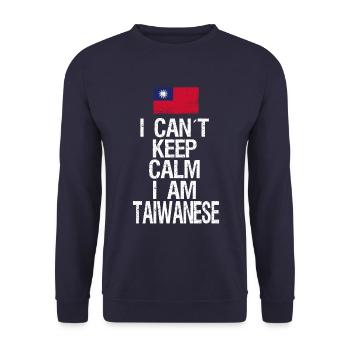 I can not Keep Calm I am Taiwanese - Unisex Sweatshirt - navy - Front - Alina (178cm) & Michal (187cm)