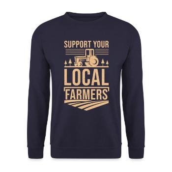 Support your local farmers - Unisex Sweatshirt - navy - Front - Alina (178cm) & Michal (187cm)