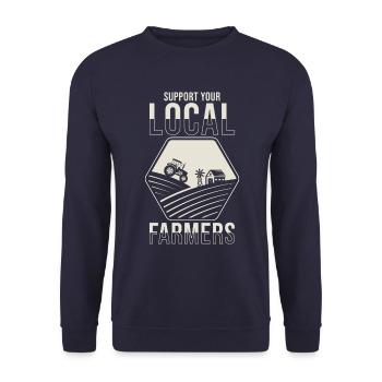 Support your local farmers - Unisex Sweatshirt - navy - Front - Alina (178cm) & Michal (187cm)