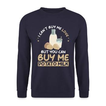 Potato milk saying - Unisex Sweatshirt - navy - Front - Alina (178cm) & Michal (187cm)