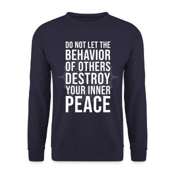 Citation inspirante zen - Sweat-shirt Unisexe - marine - Devant - Alina (178cm) & Michal (187cm)