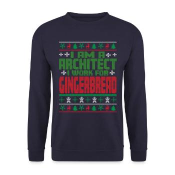 Architect Christmas Saying - Unisex Sweatshirt - navy - Front - Alina (178cm) & Michal (187cm)