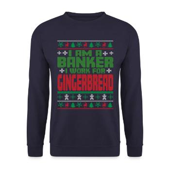 Banker Christmas Quote - Unisex Sweatshirt - navy - Front - Alina (178cm) & Michal (187cm)