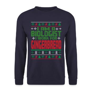 Dicton de Noël du biologiste - Sweat-shirt Unisexe - marine - Devant - Alina (178cm) & Michal (187cm)