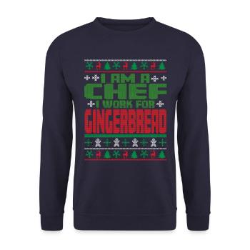 Chef Christmas Quote - Unisex Sweatshirt - navy - Front - Alina (178cm) & Michal (187cm)
