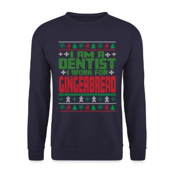 Dentist Christmas Saying - Unisex Sweatshirt - navy - Front - Alina (178cm) & Michal (187cm)