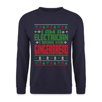 Electrician Christmas Saying - Unisex Sweatshirt - navy - Front - Alina (178cm) & Michal (187cm)