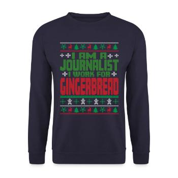 Journalist Christmas Quote - Unisex Sweatshirt - navy - Front - Alina (178cm) & Michal (187cm)