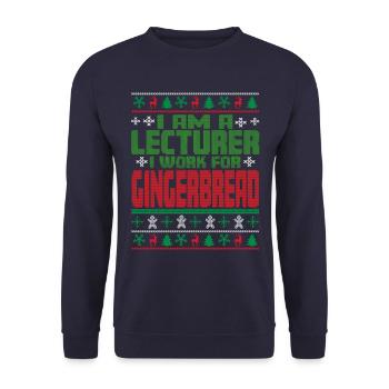 Lecturer Christmas Saying - Unisex Sweatshirt - navy - Front - Alina (178cm) & Michal (187cm)