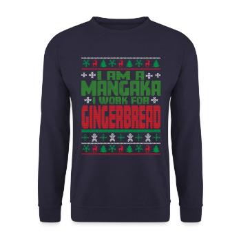 Dicton de Noël Mangaka - Sweat-shirt Unisexe - marine - Devant - Alina (178cm) & Michal (187cm)