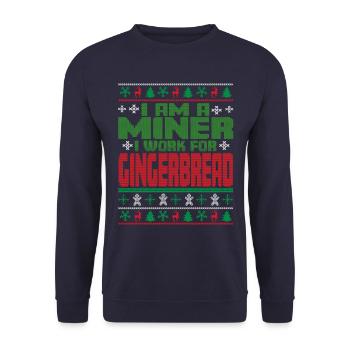 Bergarbeiter Weihnachten Spruch - Unisex Pullover - Navy - Vorne - Alina (178cm) & Michal (187cm)