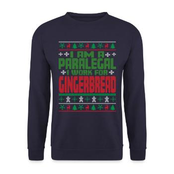 Rechtsanwaltsfachangestellte Weihnachten Spruch - Unisex Pullover - Navy - Vorne - Alina (178cm) & Michal (187cm)