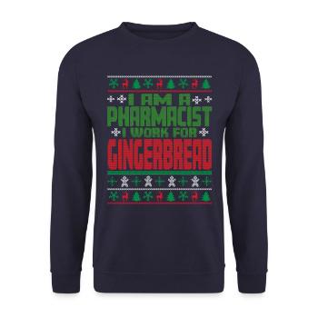 Pharmacist Christmas Saying - Unisex Sweatshirt - navy - Front - Alina (178cm) & Michal (187cm)