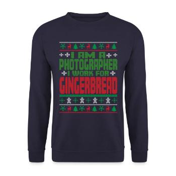 Photographer Christmas Saying - Unisex Sweatshirt - navy - Front - Alina (178cm) & Michal (187cm)