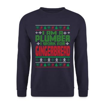 Plumber's Christmas Quote - Unisex Sweatshirt - navy - Front - Alina (178cm) & Michal (187cm)