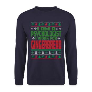 Psychologist Christmas Saying - Unisex Sweatshirt - navy - Front - Alina (178cm) & Michal (187cm)