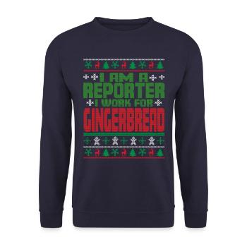 Reporter Christmas Quote - Unisex Sweatshirt - navy - Front - Alina (178cm) & Michal (187cm)