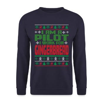 Pilot Christmas Quote - Unisex Sweatshirt - navy - Front - Alina (178cm) & Michal (187cm)
