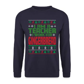 Dicton de Noël de l’enseignant - Sweat-shirt Unisexe - marine - Devant - Alina (178cm) & Michal (187cm)