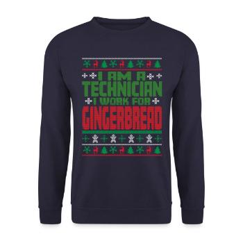 Technicien Dicton de Noël - Sweat-shirt Unisexe - marine - Devant - Alina (178cm) & Michal (187cm)