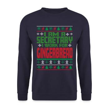 Secretary Christmas Saying - Unisex Sweatshirt - navy - Front - Alina (178cm) & Michal (187cm)