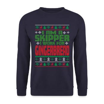 Skipper Weihnachten Spruch - Unisex Pullover - Navy - Vorne - Alina (178cm) & Michal (187cm)