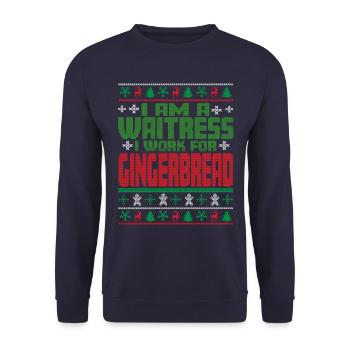 Waitress Christmas Quote - Unisex Sweatshirt - navy - Front - Alina (178cm) & Michal (187cm)