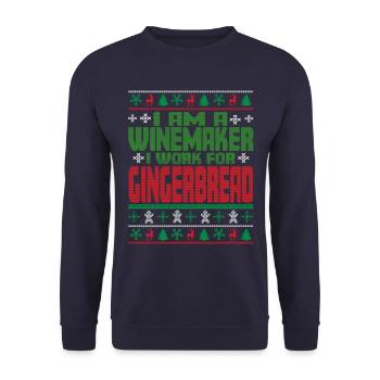 Winegrower Christmas Saying - Unisex Sweatshirt - navy - Front - Alina (178cm) & Michal (187cm)