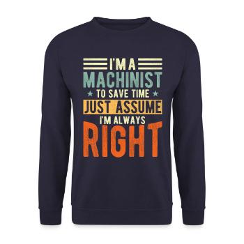 Engineer - Unisex Sweatshirt - navy - Front - Alina (178cm) & Michal (187cm)