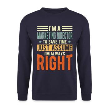 Marketing - Unisex Sweatshirt - navy - Front - Alina (178cm) & Michal (187cm)