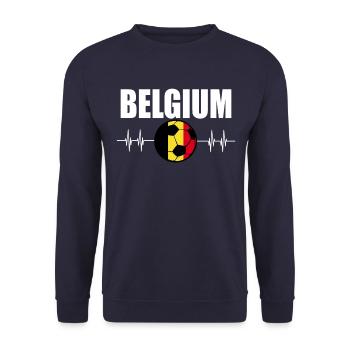 Belgium Football - Unisex Sweatshirt - navy - Front - Alina (178cm) & Michal (187cm)