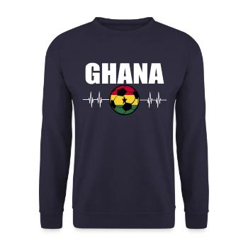 Ghana Fußball - Unisex Pullover - Navy - Vorne - Alina (178cm) & Michal (187cm)