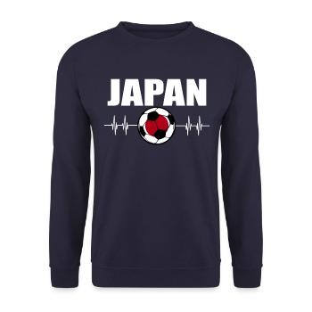 Japan Football - Unisex Sweatshirt - navy - Front - Alina (178cm) & Michal (187cm)