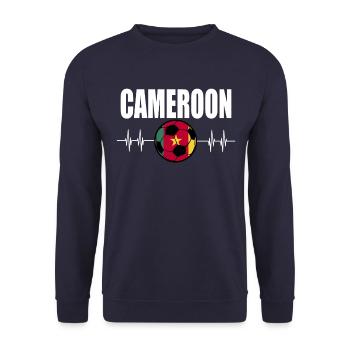 Cameroon Football - Unisex Sweatshirt - navy - Front - Alina (178cm) & Michal (187cm)
