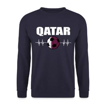 Qatar Football - Unisex Sweatshirt - navy - Front - Alina (178cm) & Michal (187cm)