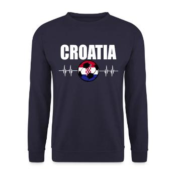 Croatia Football - Unisex Sweatshirt - navy - Front - Alina (178cm) & Michal (187cm)