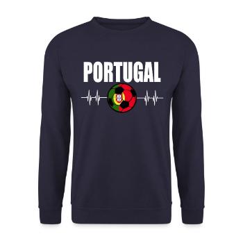 Portugal Football - Sweat-shirt Unisexe - marine - Devant - Alina (178cm) & Michal (187cm)