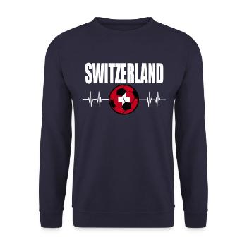 Schweiz Fußball - Unisex Pullover - Navy - Vorne - Alina (178cm) & Michal (187cm)