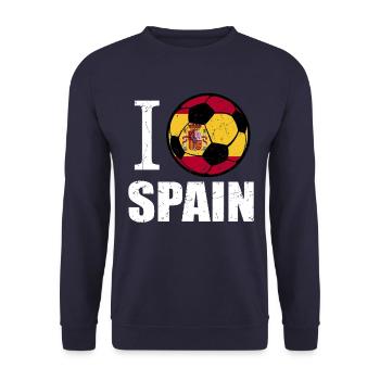 Spanien Fußball - Unisex Pullover - Navy - Vorne - Alina (178cm) & Michal (187cm)
