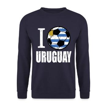 Uruguay Football - Unisex Sweatshirt - navy - Front - Alina (178cm) & Michal (187cm)