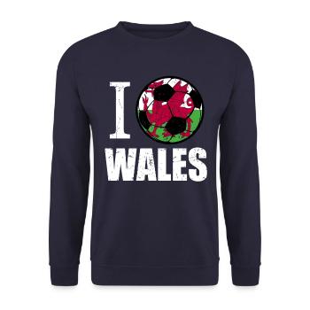 Wales Football - Unisex Sweatshirt - navy - Front - Alina (178cm) & Michal (187cm)