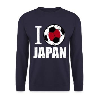 Japan Football - Unisex Sweatshirt - navy - Front - Alina (178cm) & Michal (187cm)
