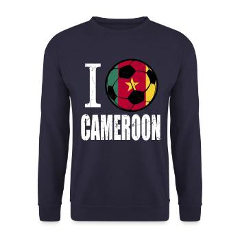 Cameroon Football - Unisex Sweatshirt - navy - Front - Alina (178cm) & Michal (187cm)