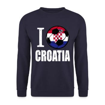 Croatia Football - Unisex Sweatshirt - navy - Front - Alina (178cm) & Michal (187cm)