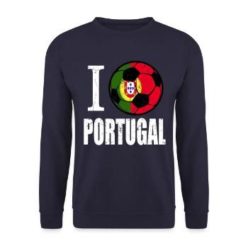 Portugal Football - Sweat-shirt Unisexe - marine - Devant - Alina (178cm) & Michal (187cm)