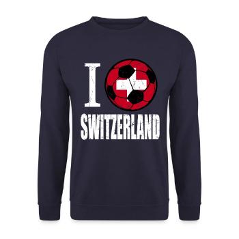 Schweiz Fußball - Unisex Pullover - Navy - Vorne - Alina (178cm) & Michal (187cm)